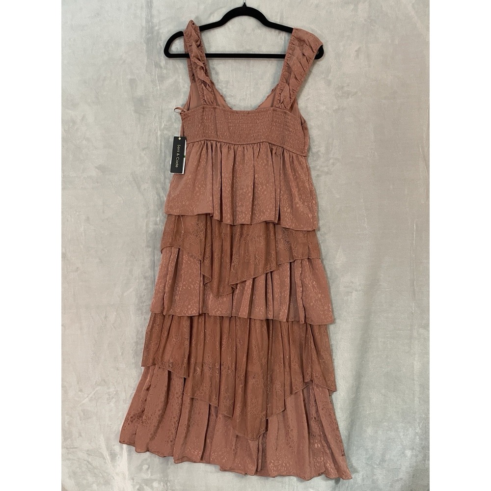 SENI & CADE Juniors Size L Lace Midi Dress Dark Peach Summer Party Tie Front NWT - Picture 10 of 11